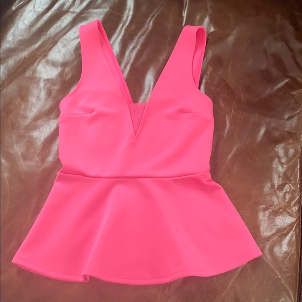 Neon pink fit and flare tank